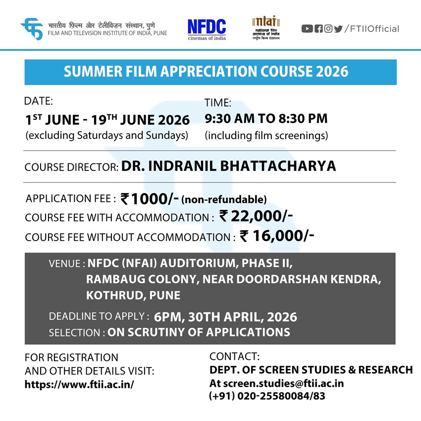  SUMMER FILM APPRECIATION COURSE 2026 - (01 - 19 June 2026)