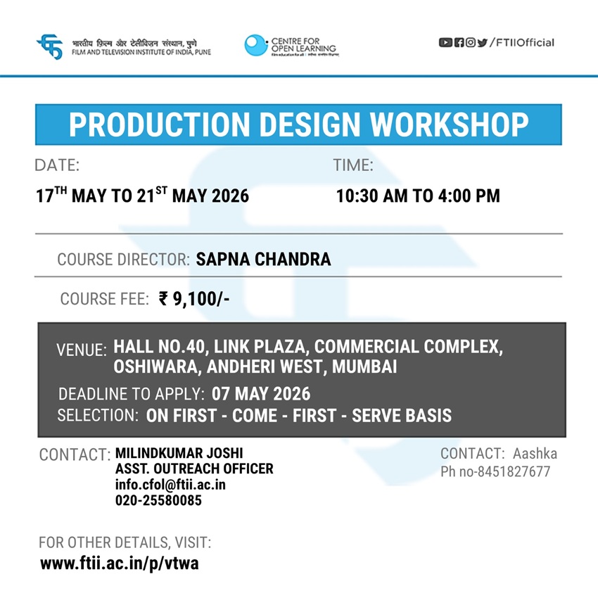 Build The World : Production Design Workshop in Mumbai (17 to 21 May 2026) 