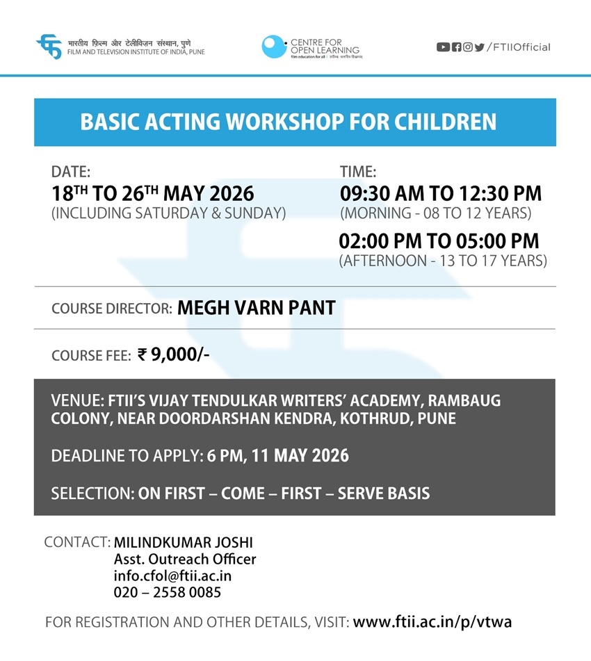 Basic Acting Workshop for Children in Pune (18 - 26 May 2026)