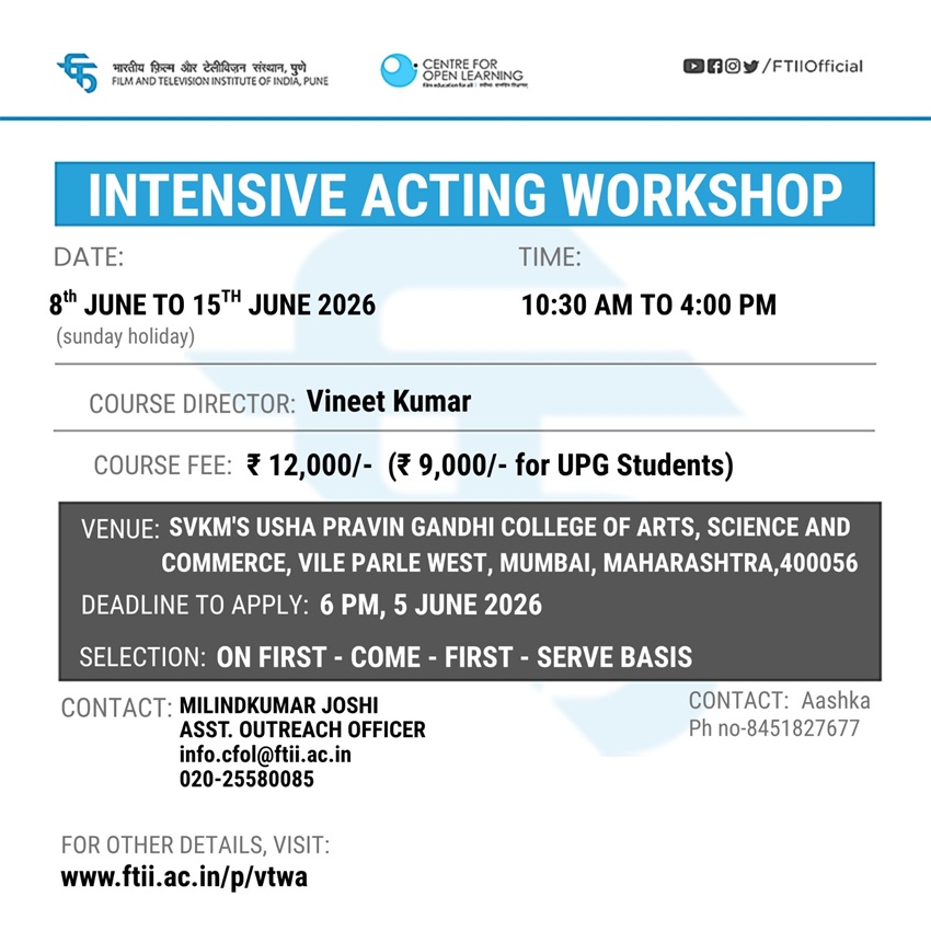 Intensive Acting Workshop in Mumbai (08 - 15 June 2026)