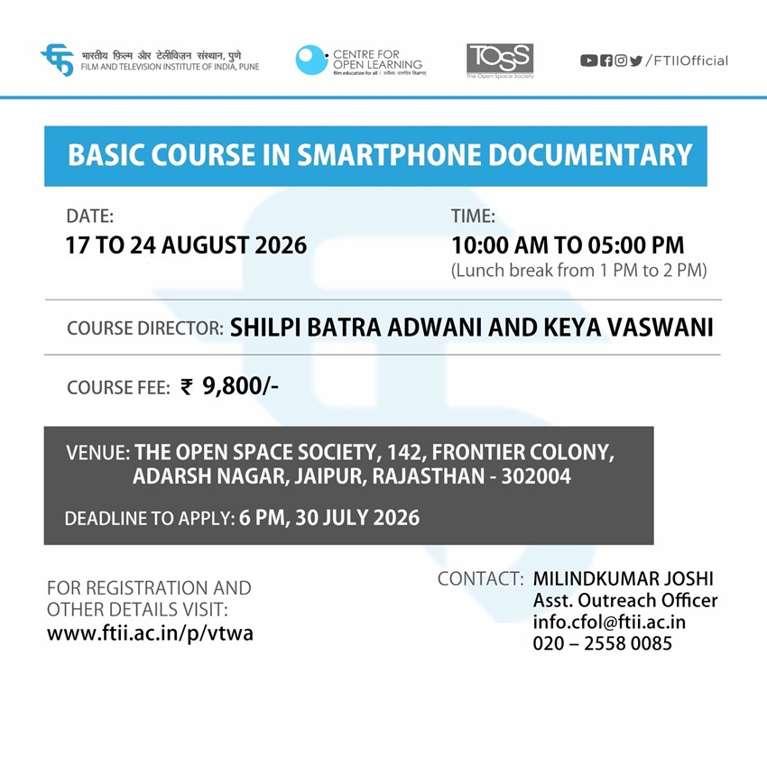 Basic Course on Smartphone Documentary in Jaipur (17 - 24 August 2026)