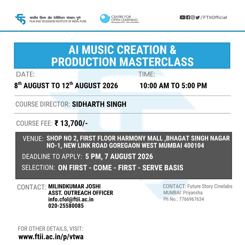 AI Music Creation and Production Masterclass in Mumbai (08 - 12 August 2026)