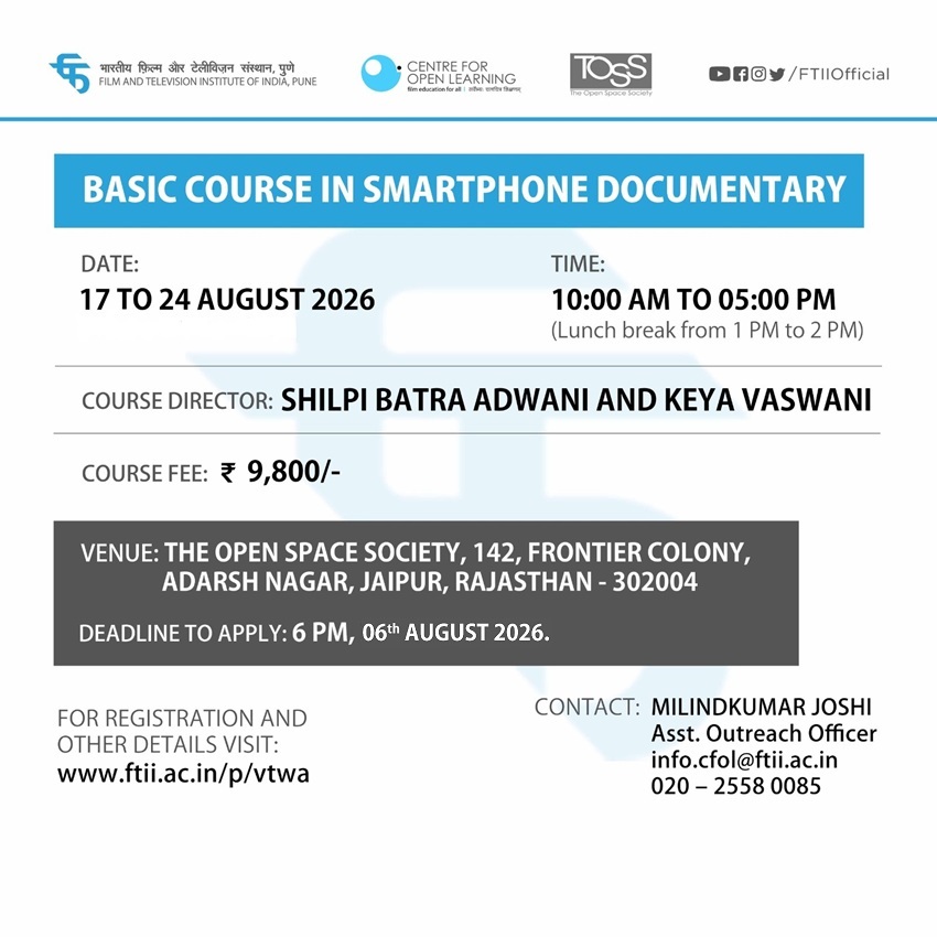 Basic Course on Smartphone Documentary in Jaipur (17 - 24 August 2026)