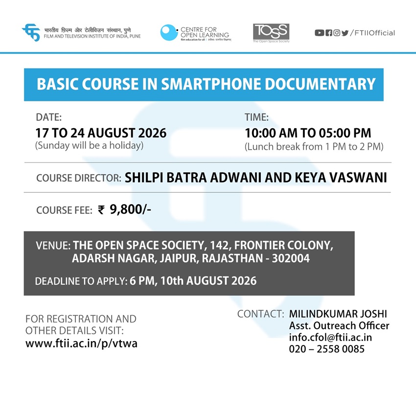 Basic Course on Smartphone Documentary in Jaipur (17 - 24 August 2026)