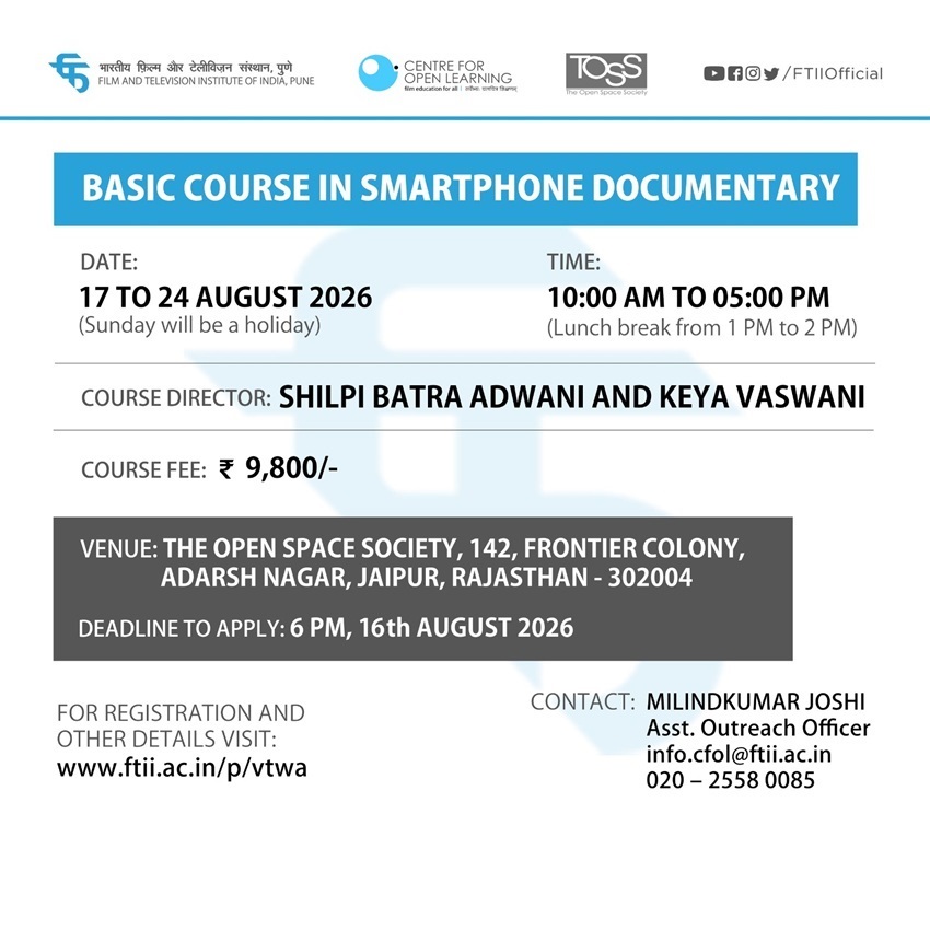 Basic Course on Smartphone Documentary in Jaipur (17 - 24 August 2026)