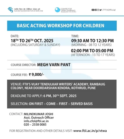 Basic Acting Workshop for Children in Pune (18-26 October 2025)