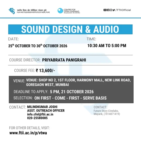 Sound Design and Audio Workshop in Mumbai (25 - 30 Oct 2026)