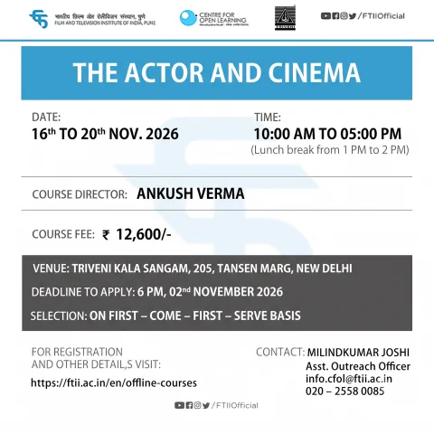 The Actor and Cinema in New Delhi (16 - 20 November 2026)