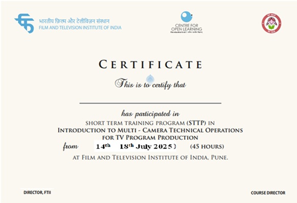 Introduction to Multi-camera Technical Operations for TV Program Production (14 - 18 July 2025)_Certificate