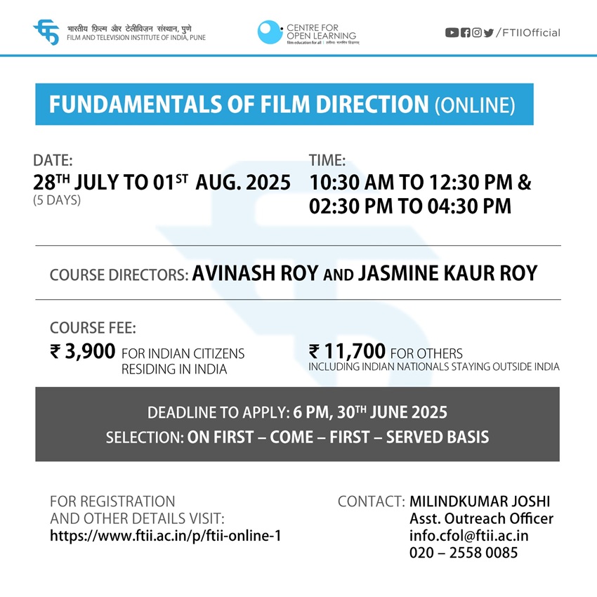 Fundamentals of Film Direction (28 July - 01 August 2025) - Online
