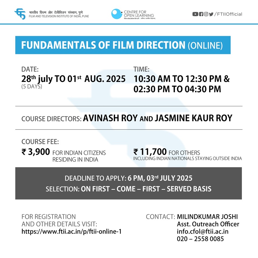 Fundamentals of Film Direction (28 July - 01 August 2025) - Online